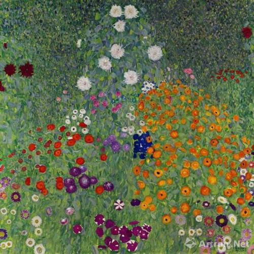 古斯塔夫-克林姆（Gustav Klimt） 《花草農(nóng)園》 1907年作 油彩畫布，110x110cm 估價(jià)待詢 [此作展至2月15日]