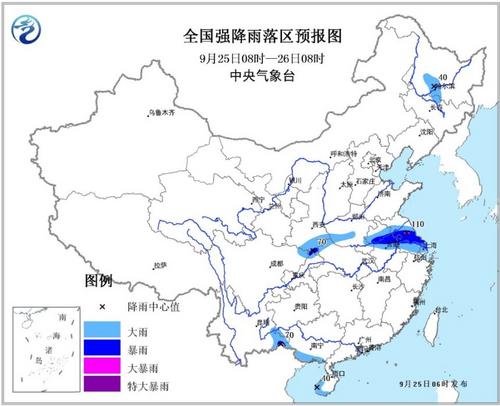 暴雨黃色預(yù)警：四川陜西湖北河南江蘇局地有大暴雨