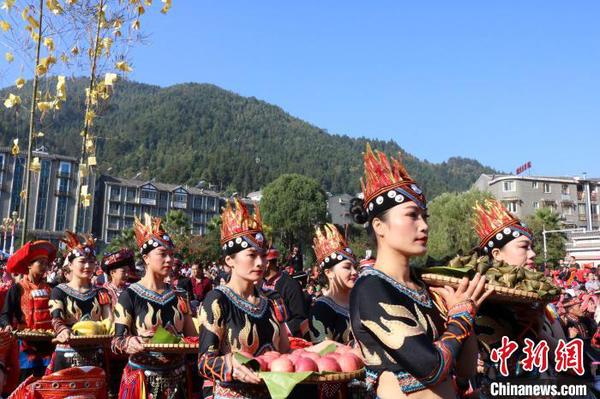 圖為祭祀盤王儀式現場。　陳秋霞 攝